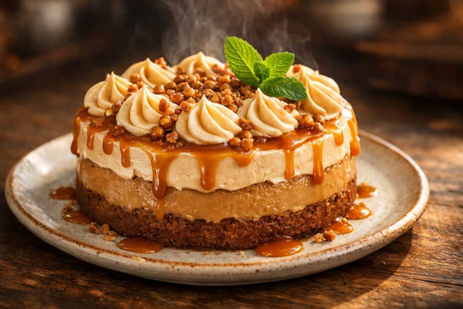 Bolo Mousse de Doce de Leite com cobertura de Buttercream de Caramelo