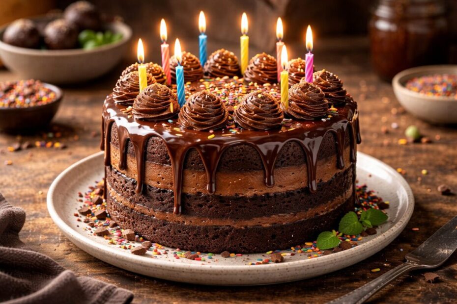 Bolo de Chocolate de Aniversário