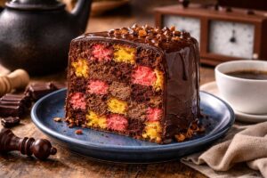 Bolo Xadrez de Chocolate com Caramelo Salgado: Receita Profissional