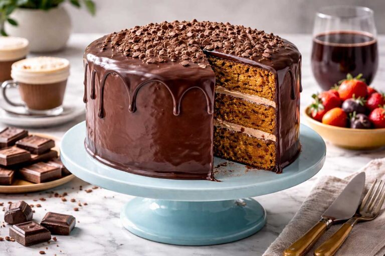 Receita de Bolo de Cenoura Integral com Aveia e Cobertura de Chocolate 70 por cento