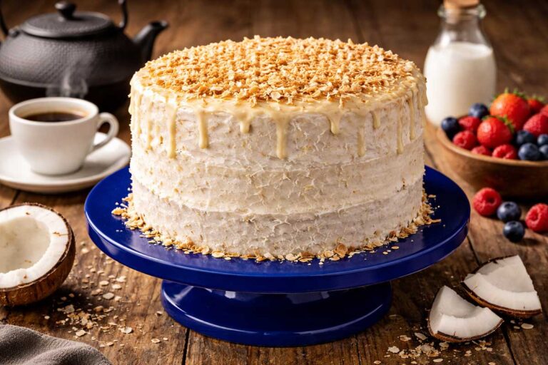 Receita de Bolo de Coco Molhadinho com Textura de Cocada Cremosa