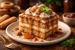 Bolo Churros Gelado: Irresistível | Com Calda de Doce de Leite