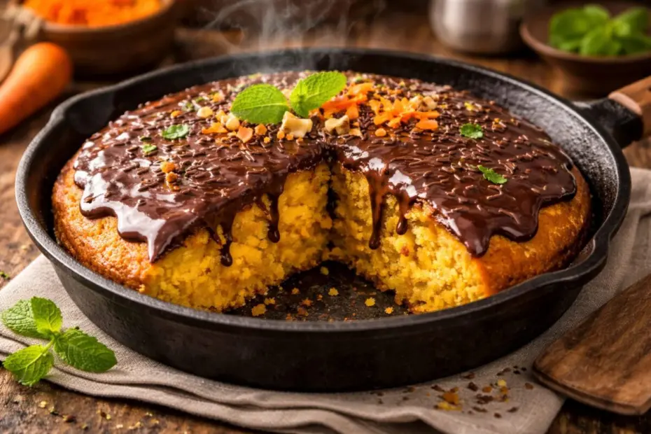 Foto deliciosa de um Bolo de Cenoura de Frigideira
