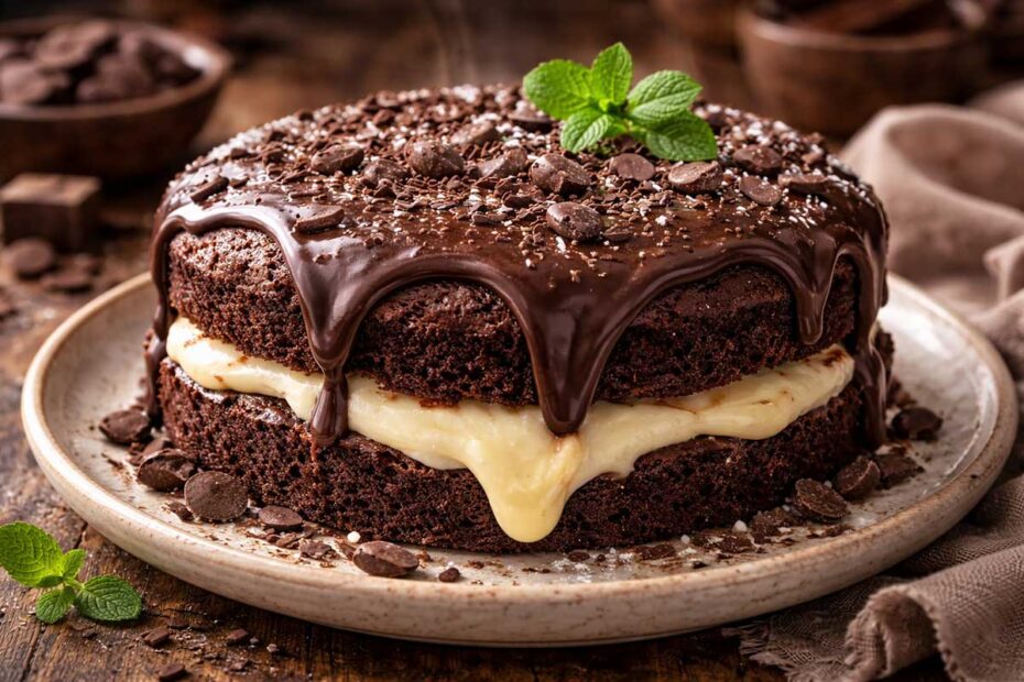 Bolo Bomba de Chocolate com Creme