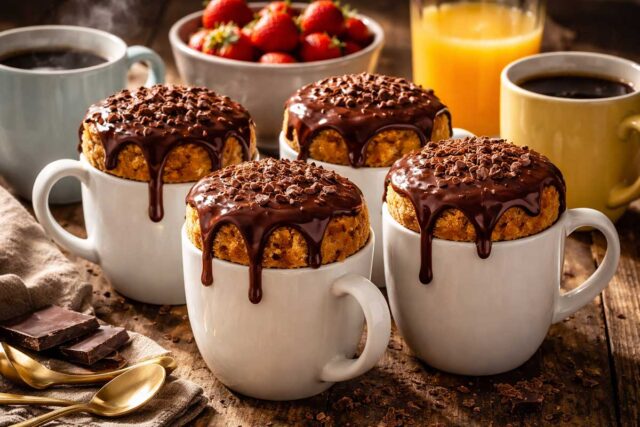 Bolo de Cenoura de Caneca com Calda de Chococino e Massa Fofinha