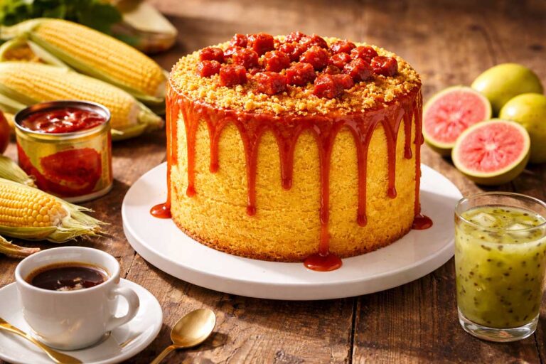 Receita de Bolo de Milho com Goiabada fofinho e cremoso de liquidificador