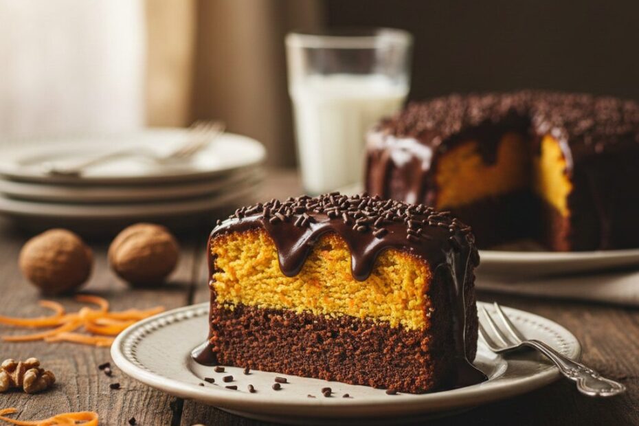 Bolo de Cenoura com Brownie