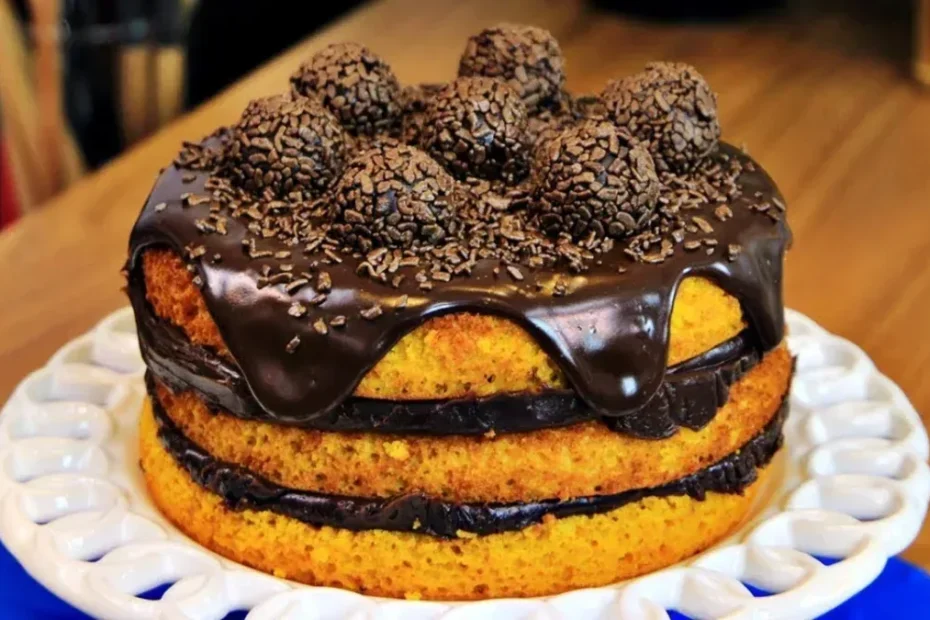 Bolo de Cenoura com Chocolate e Brigadeiro