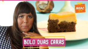 Bolo de Chocolate com Pudim de Maracujá e Calda de Caramelo