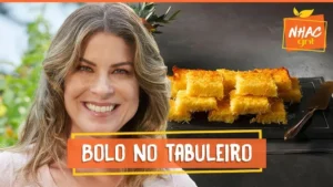 Bolo de Mandioca Coco e Queijo no Tabuleiro Bolo Mané Pelado Rita Lobo