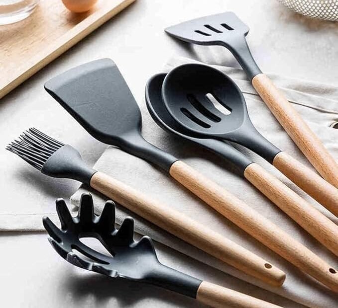 Conjunto Kit 12 peças Utensílios de Cozinha em Silicone e