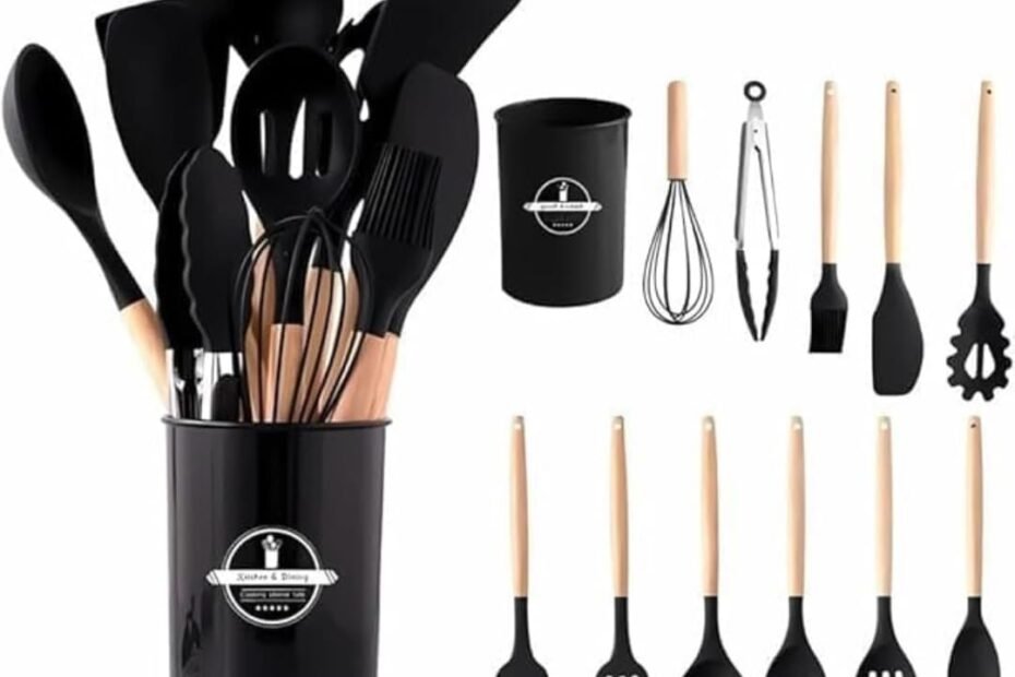 Kit Utensílios De Cozinha,Espatula de silicone, Colher de