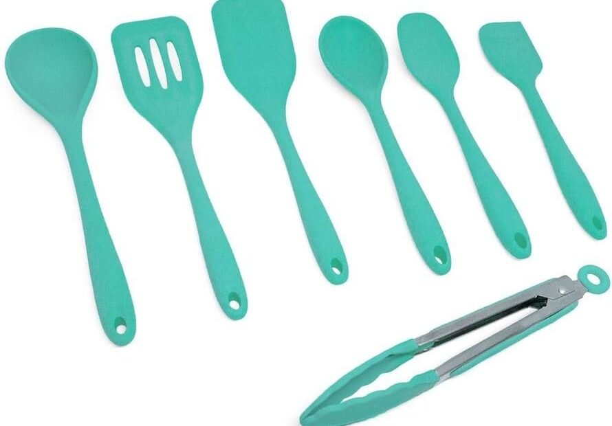 Kit de Utensílios de Silicone com 7 Peças Verde - Oikos