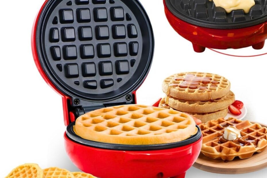 Máquina De Fazer Waffles Elétrico Profissional Antiaderente