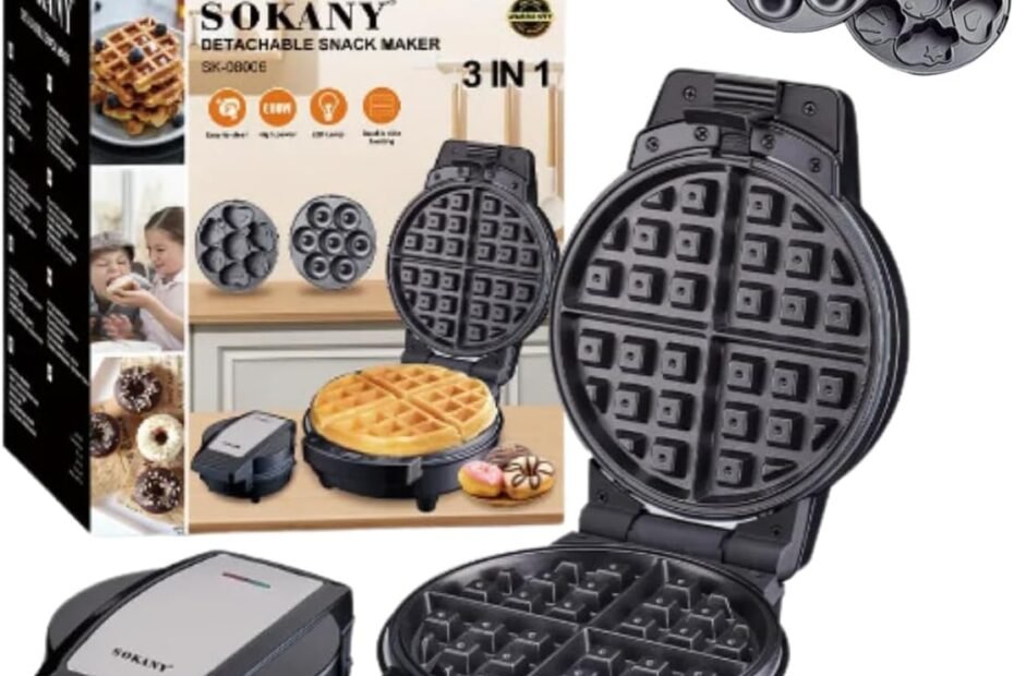 Sanduicheira 3 em 1 Multifuncional Bolos Donuts Waffle Preto