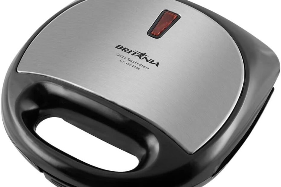 Sanduicheira e grill, Crome inox, Preto, 220V, Britânia