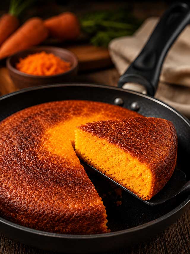 Bolo de Cenoura de Frigideira